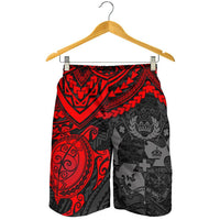 Tonga Polynesian Shorts (Men) - Red Turtle - Polynesian Pride