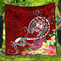 Guam Premium Quilt - Turtle Plumeria (Red) Red - Polynesian Pride