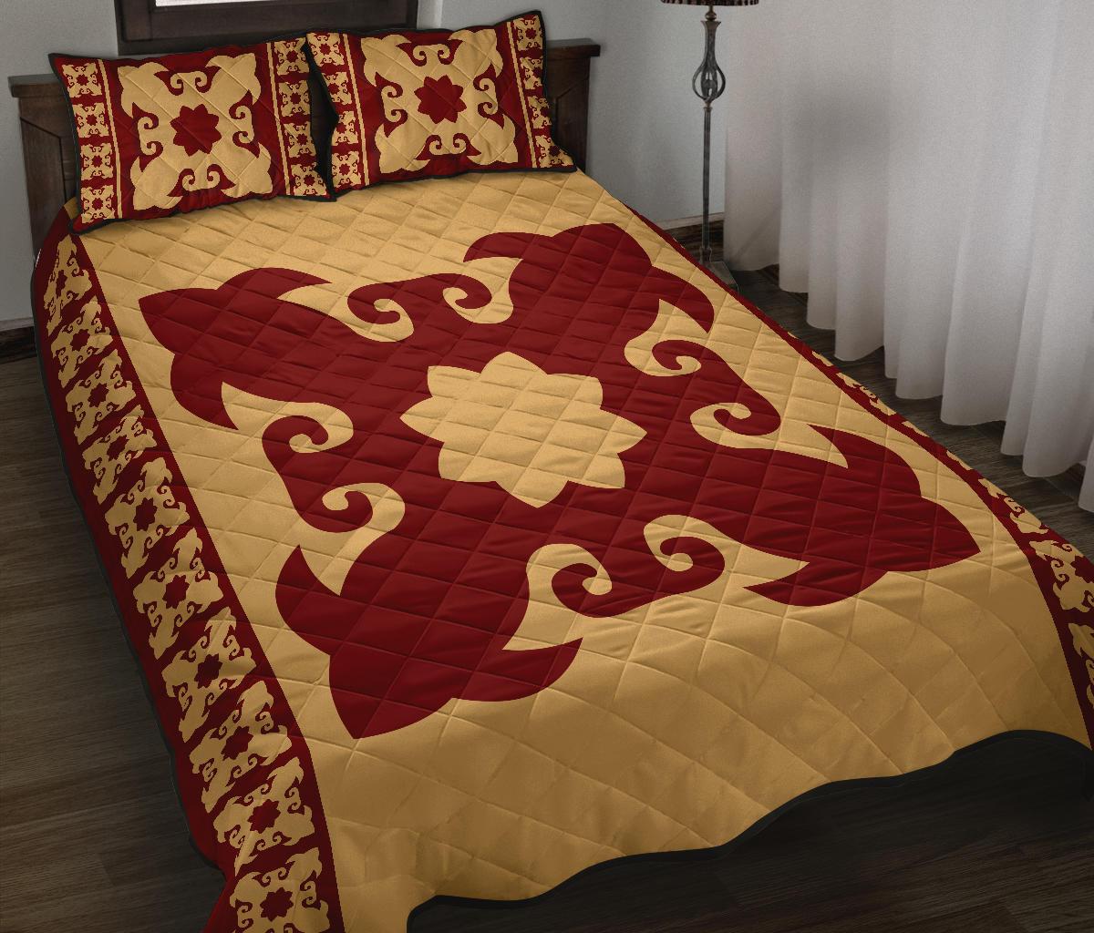 Hawaiian Quilt Pattern Fish Quilt Bed Set - Polynesian Pride