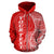 Palau Polynesian Custom Zip up Hoodie Coconut Red White - Polynesian Pride