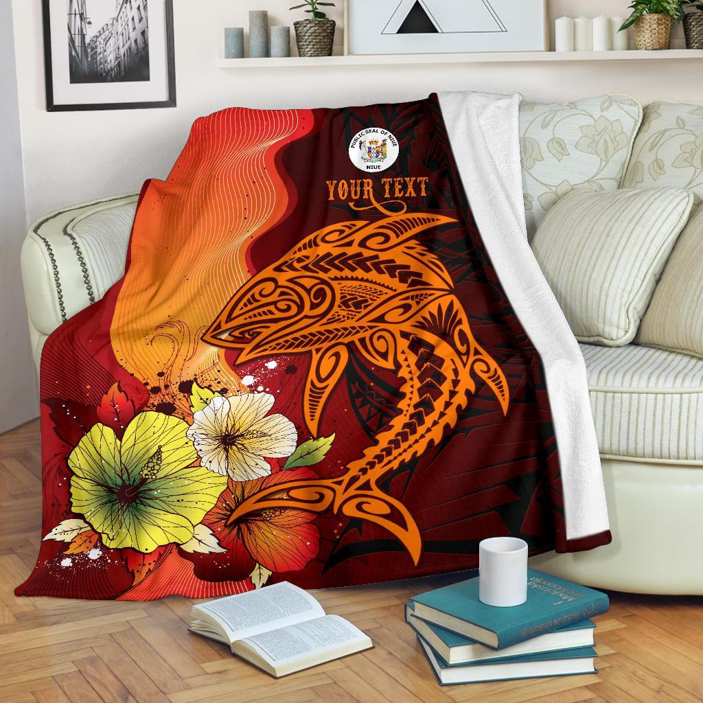 Niue Custom Personalised Premium Blankets - Tribal Tuna Fish - Polynesian Pride