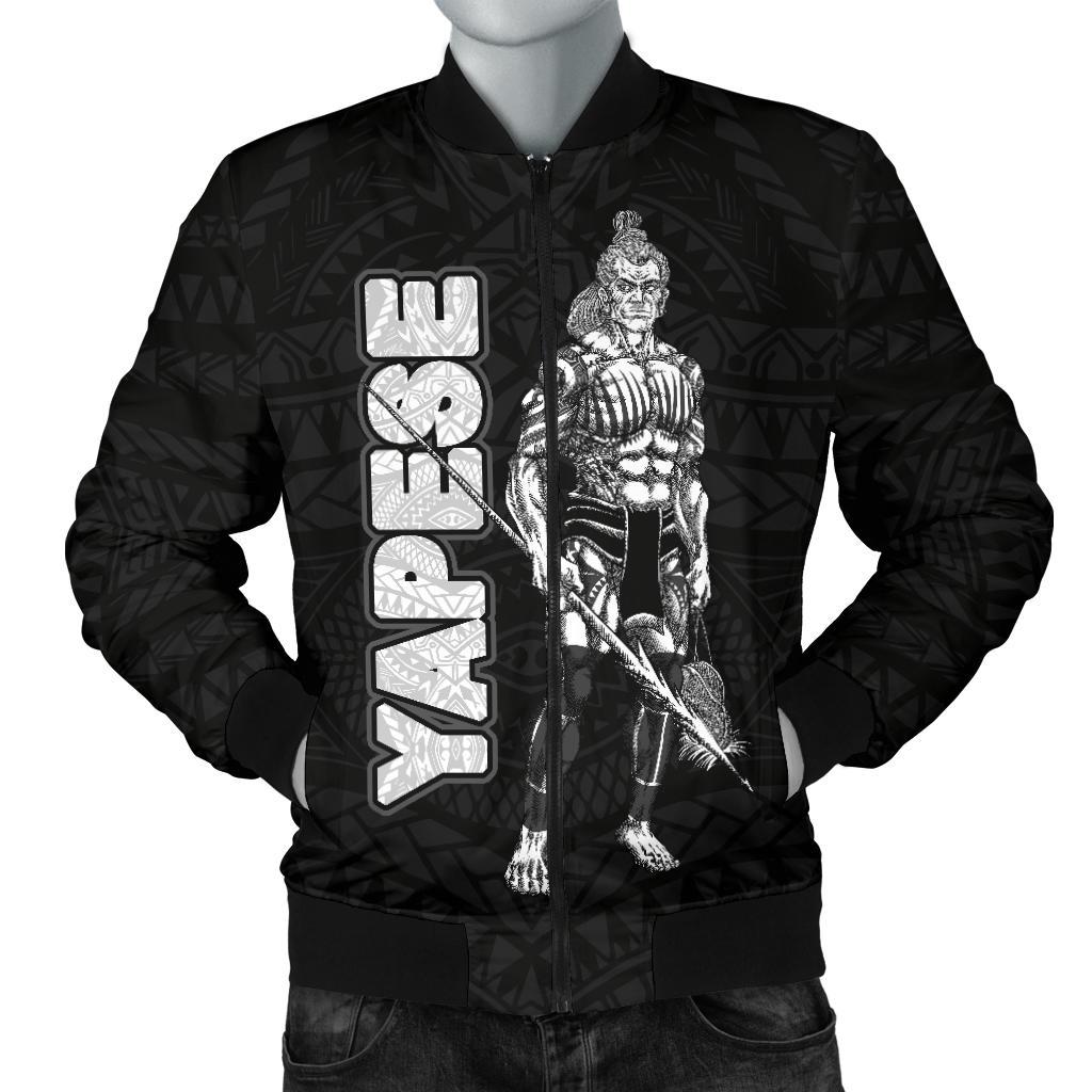 Yap Polynesian Men's Bomber Jacket - Micronesia Yapese Warrior Black - Polynesian Pride