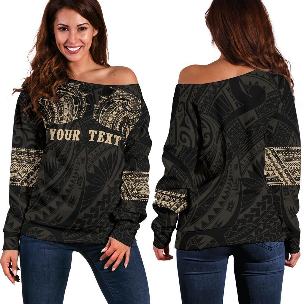 Polynesian Tattoo Off Shoulder Sweater Gold - Custom Version K4 Gold - Polynesian Pride