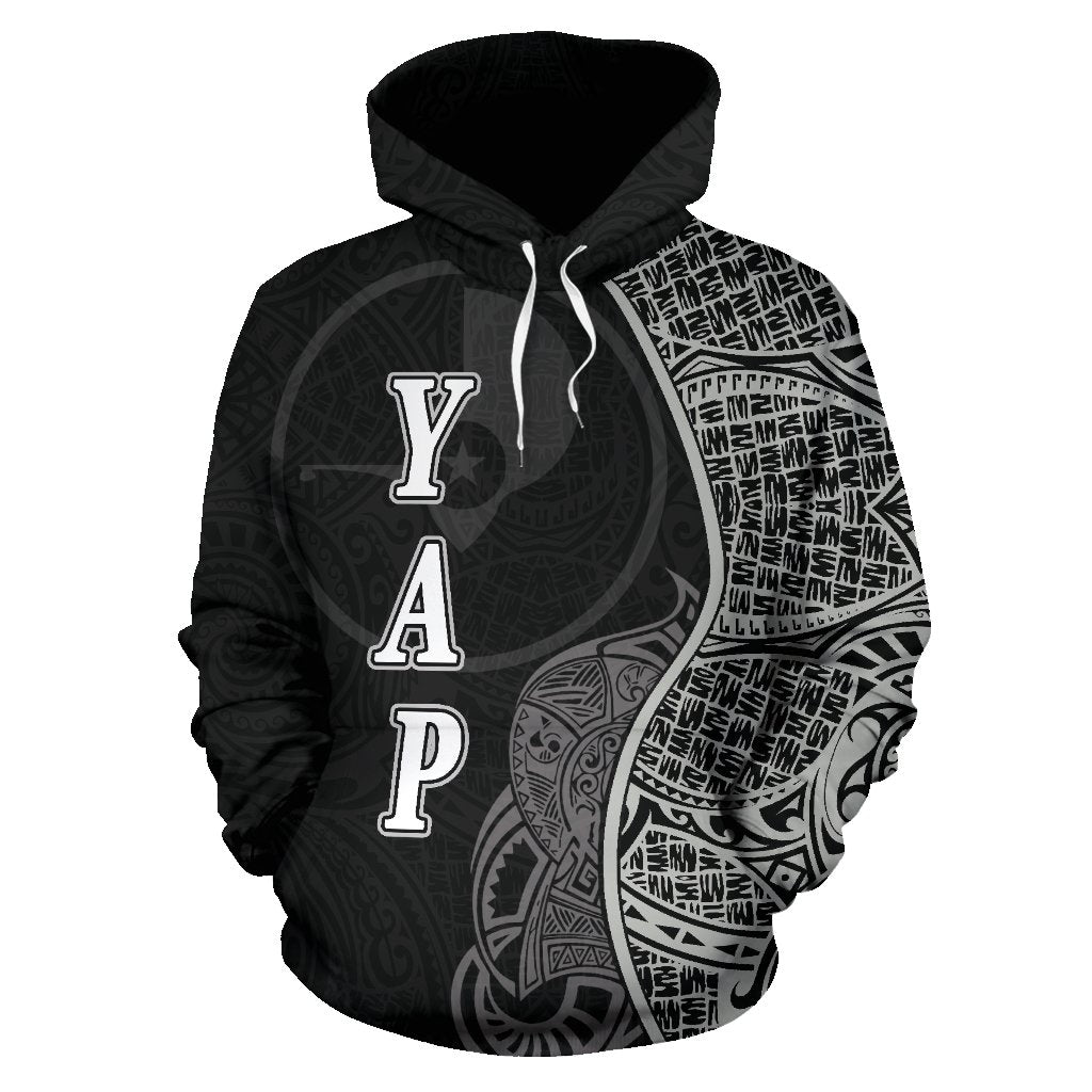 Yap Polynesian Hoodie Coconut Tree Black - Polynesian Pride