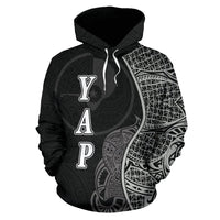Yap Polynesian Hoodie Coconut Tree Black - Polynesian Pride