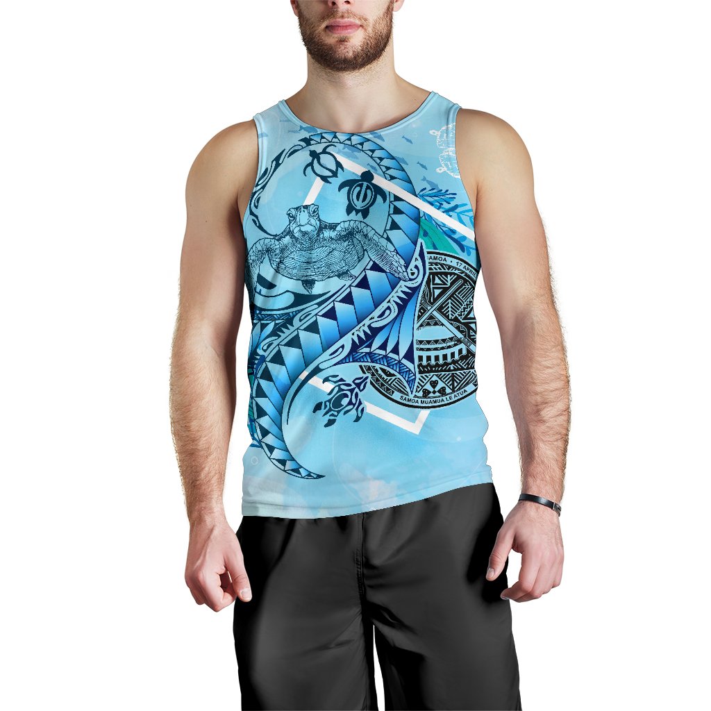 American Samoa Men's Tank Top - Polynesian Turtle Under The Sea - Polynesian Pride