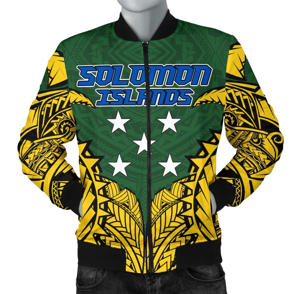 Solomon Islands Premium Men's Bomber Jacket Green - Polynesian Pride