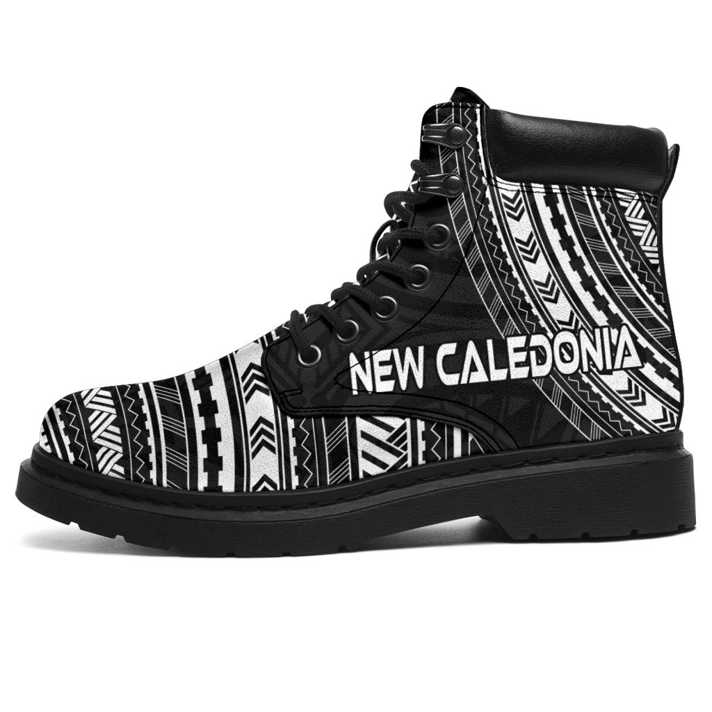 New Caledonia Leather Boots - Polynesian Black Chief Version Black - Polynesian Pride