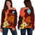 Guam Custom Personalised Women's Off Shoulder Sweater - Tribal Tuna Fish - Polynesian Pride