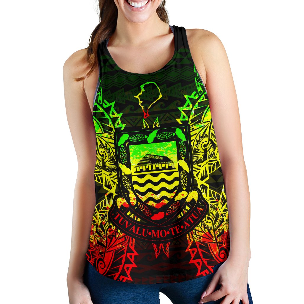 Tuvalu Polynesian Women Tank Top Map Reggae Reggae - Polynesian Pride