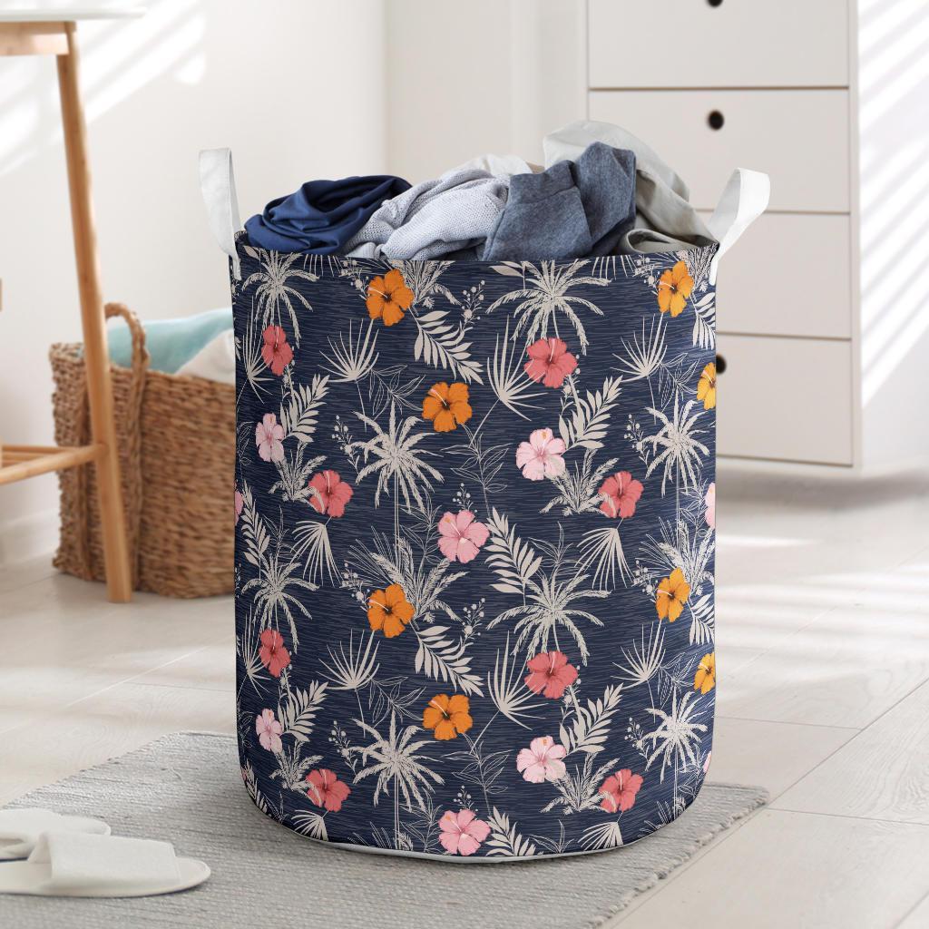 Tropical Grey Hawaii Laundry Basket Laundry Basket One Size Black - Polynesian Pride
