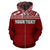 Tuvalu Polynesian Custom Zip up Hoodie Horizontal Red - Polynesian Pride