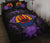 Tahiti Polynesian Quilt Bed Set Hibiscus Purple Black - Polynesian Pride