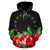 Cook Islands Polynesian Hoodie Black Hibiscus - Polynesian Pride