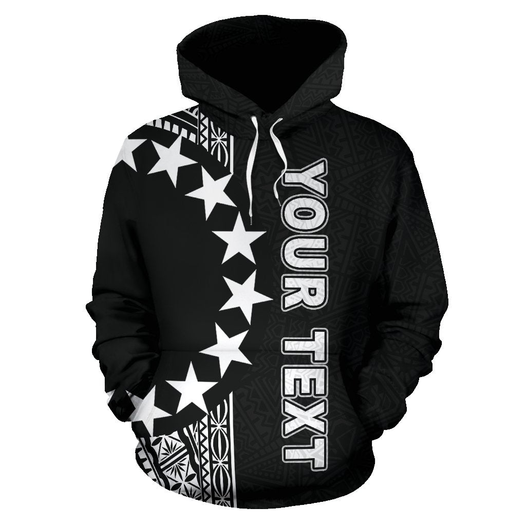 Cook Islands Polynesian Custom Hoodie Line Black - Polynesian Pride