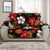 Hawaii Hibiscus Pineapple Tropical Sofa Protectors - Momi style AH Loveseat 48" Black - Polynesian Pride