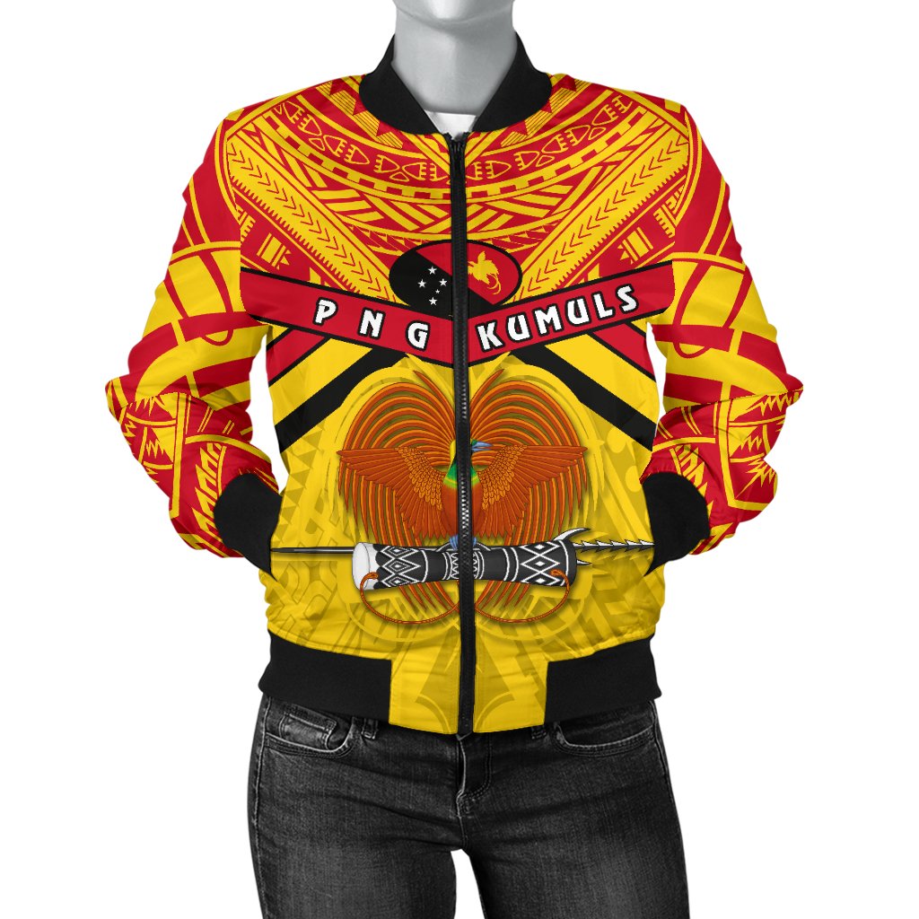 Papua New Guinea Rugby Women Bomber Jacket PNG - The Kumuls Yellow - Polynesian Pride