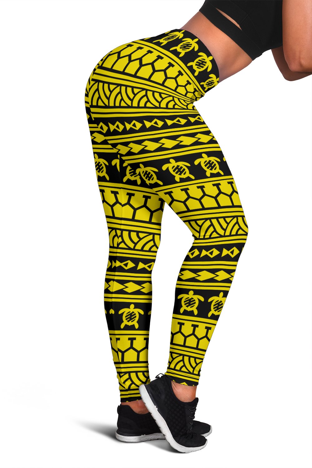 Polynesian Tattoo Tribal Yellow Hawaii Women's Leggings AH Yellow - Polynesian Pride