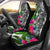 New Caledonia Custom Personalised Car Seat Covers White - Turtle Plumeria Banana Leaf Crest Universal Fit White - Polynesian Pride