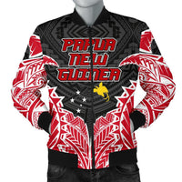 Papua New Guinea Premium Men's Bomber Jacket Black - Polynesian Pride
