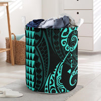 Kakau Polynesian Map Hawaii Laundry Basket Turquoise AH Laundry Basket - 4 One Size Turquoise - Polynesian Pride