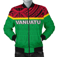 Vanuatu Men's Bomber Jacket - Polynesian Design Black - Polynesian Pride