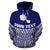 Tahiti Polynesian Custom Zip up Hoodie Blue Pride Map and Seal - Polynesian Pride