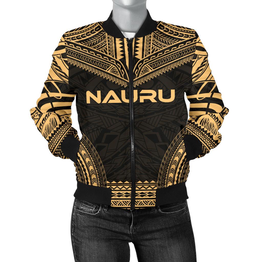 Nauru Polynesian Chief Women'S Bomber Jacket - Gold Version Gold - Polynesian Pride