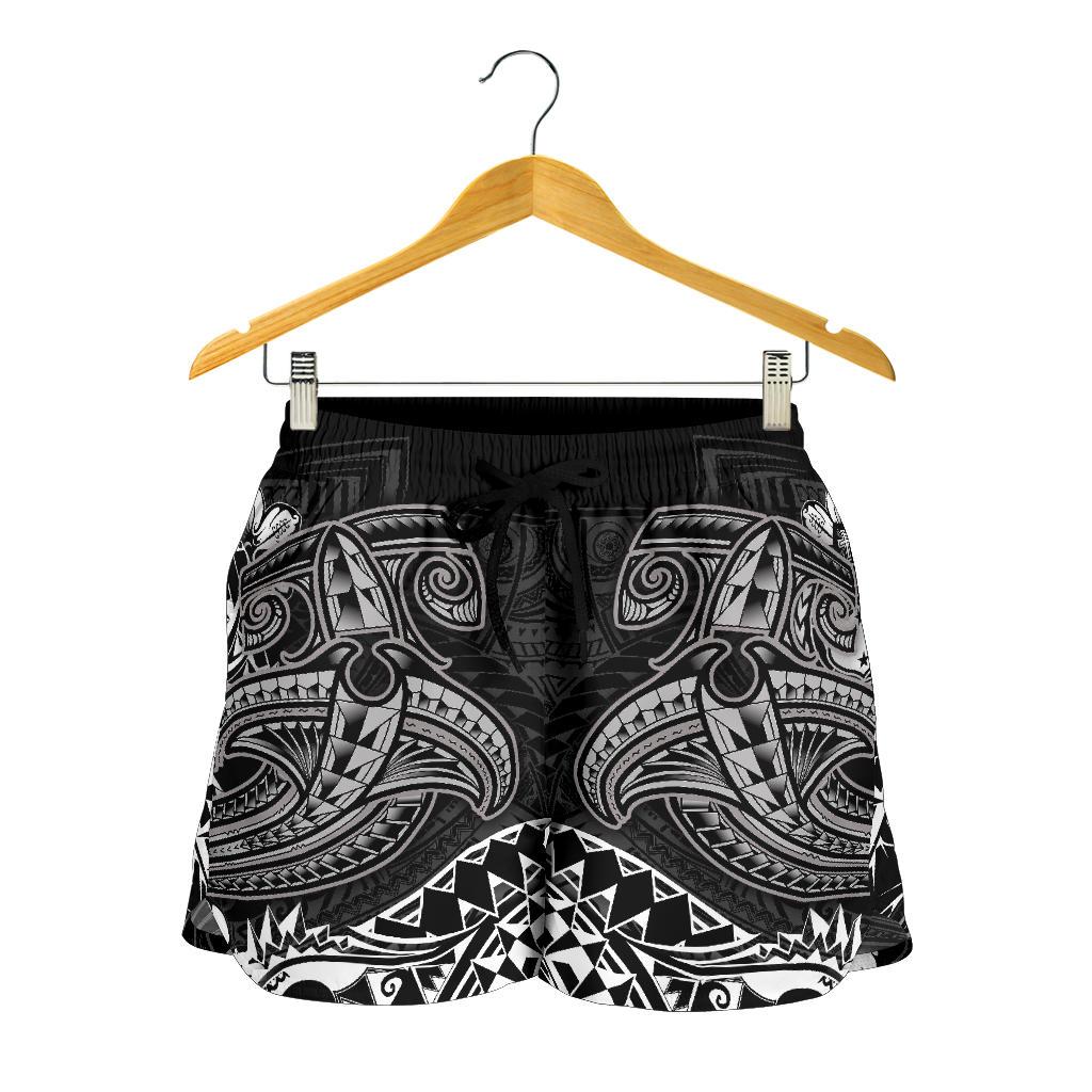 Samoa Women's Shorts - White Shark Polynesian Tattoo - Polynesian Pride
