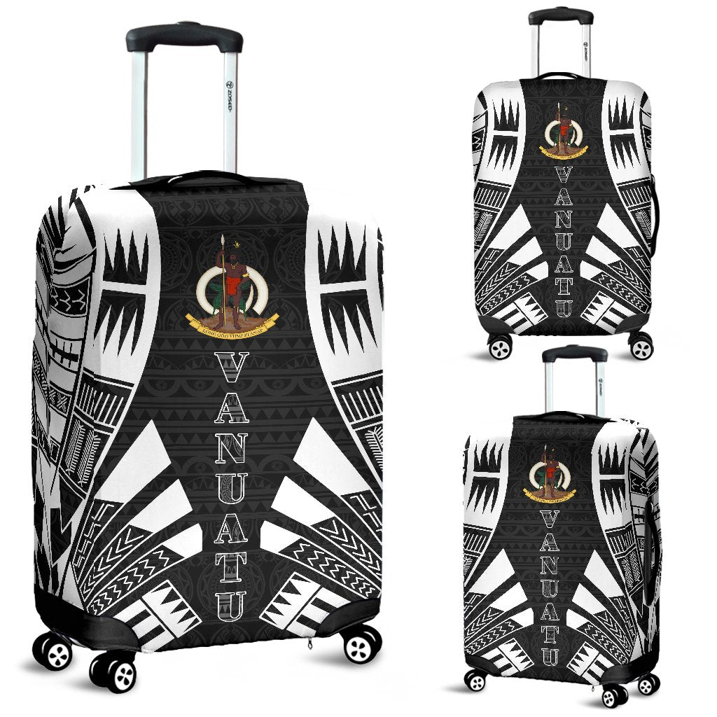 Vanuatu Luggage Cover - Polynesian Tattoo Black Black - Polynesian Pride
