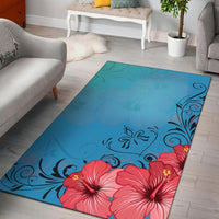 Hibiscus Art Area Rug AH Black - Polynesian Pride