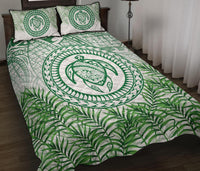 Hawaii Turtle Polynesian Palm Tree Leaf Quilt Bed Set - Polynesian Pride