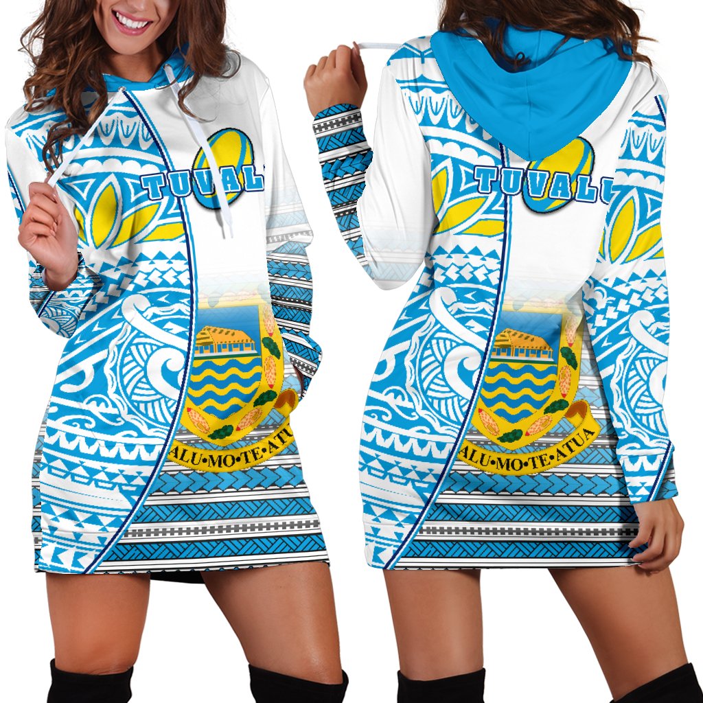 Tuvalu Rugby Women's Hoodie Dress Special Blue - Polynesian Pride