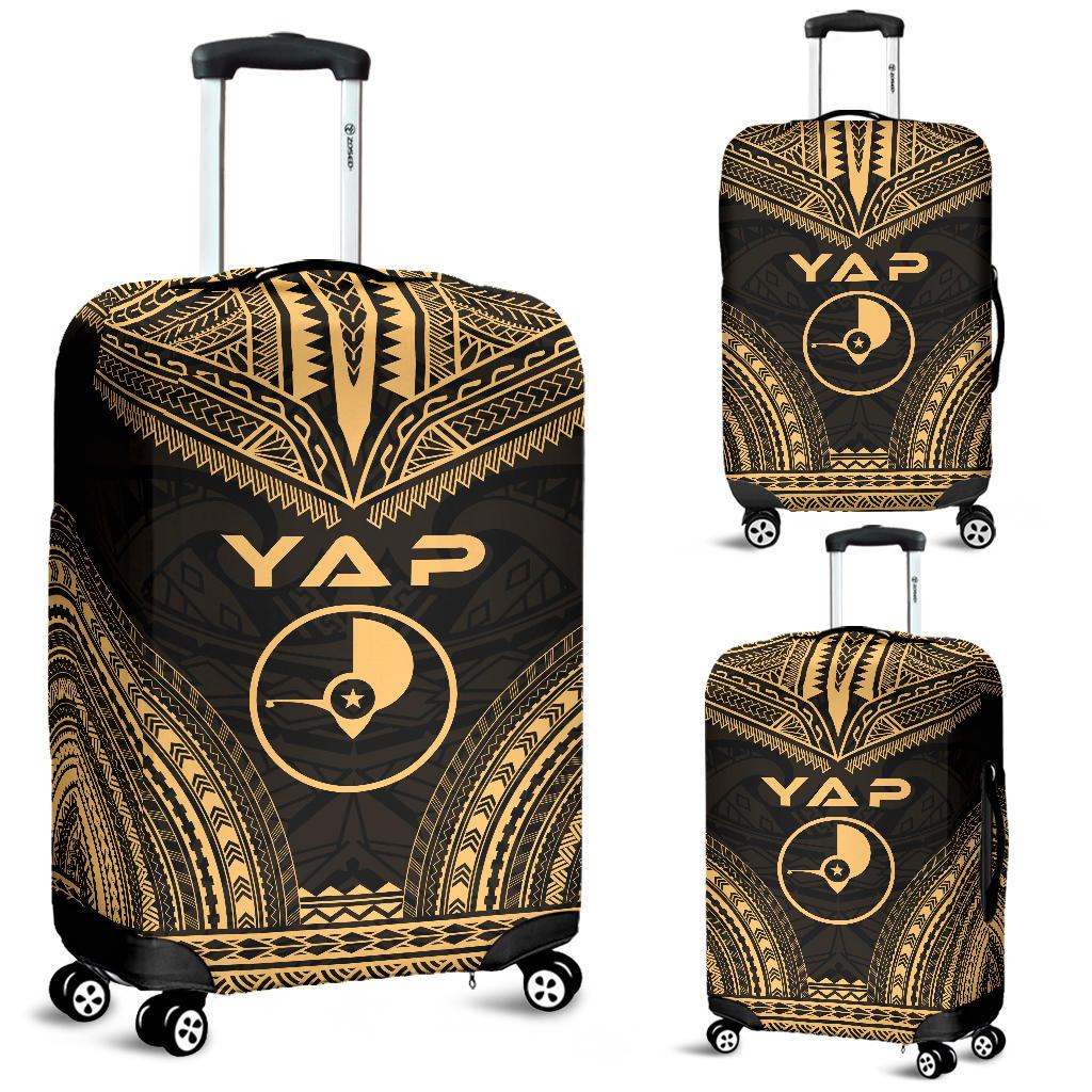 Yap Polynesian Chief Luggage Cover - Gold Version Gold - Polynesian Pride