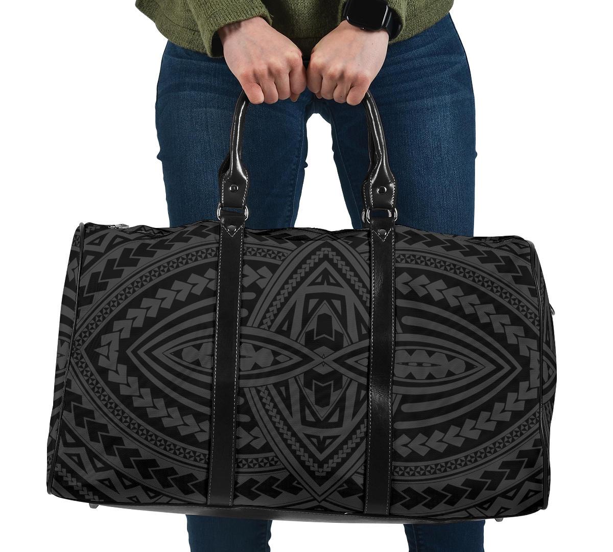 Polynesian Plumeria Mix Yellow Black Hawaii Travel Bag Travel Bag One size Yellow - Polynesian Pride