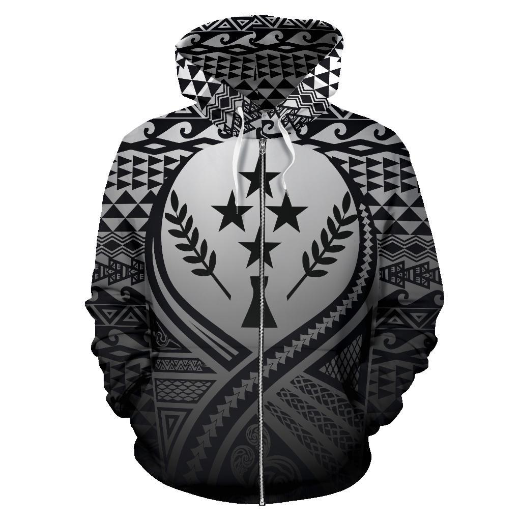 Kosrae All Over Zip up Hoodie Lift up Black - Polynesian Pride