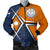 Marshall Islands Men's Bomber Jacket - Marshall Islands Flag with Polynesian Patterns Orange - Polynesian Pride