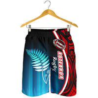 Aotearoa Rugby Black Maori Men Shorts Kiwi and Silver Fern New Zealand Black - Polynesian Pride