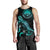 Federated States of Micronesia Polynesian Men Tank Top - Turtle With Blooming Hibiscus Tuquoise - Polynesian Pride