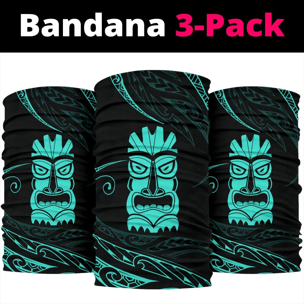 Hawaii Tiki Polynesian Bandana 3-Pack - Turquoise - Polynesian Pride