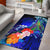 Samoa Area Rug - Humpback Whale with Tropical Flowers (Blue) Blue - Polynesian Pride