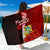 Tuvalu Polynesian Sarong - Coat Of Arm With Hibiscus One Style One Size Red - Polynesian Pride