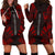 Society Islands Hoodie Dress - Polynesian Tattoo Red Red - Polynesian Pride