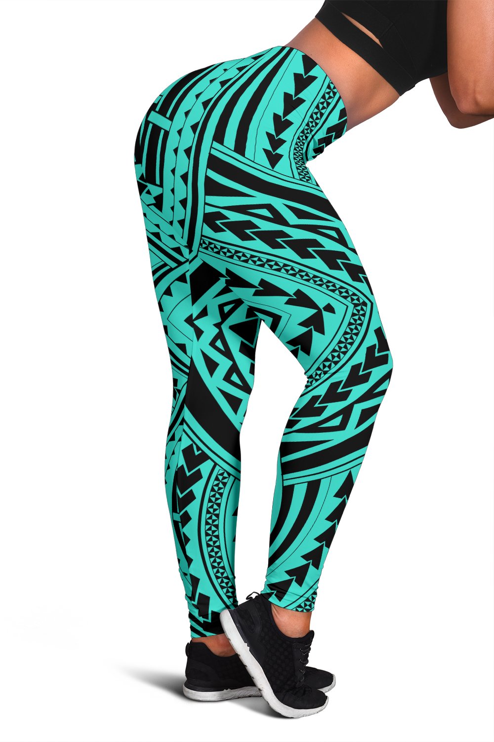 Polynesian Tradition Turquoise Hawaii Women's Leggings AH Turquoise - Polynesian Pride