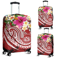 Polynesian Hawaii Luggage Covers - Summer Plumeria (Red) - Polynesian Pride