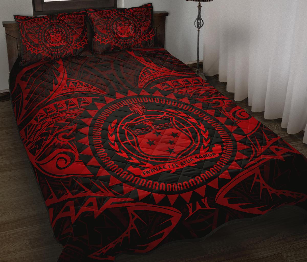 Samoa Polynesian Quilt Bed Set - Samoa Red Seal Red - Polynesian Pride