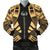 Marquesas Islands Men Bomber Jackets - Polynesian Tattoo Gold Gold - Polynesian Pride