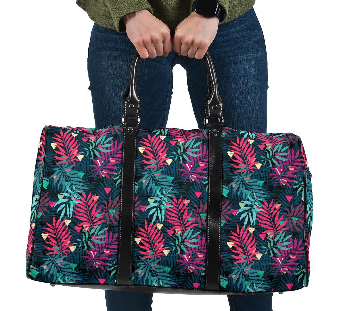 Tropical Pattern Hawaii Travel Bag Travel Bag One Size Black - Polynesian Pride