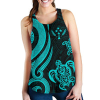 Kosrae Micronesian Women Racerback Tank - Turquoise Tentacle Turtle - Polynesian Pride