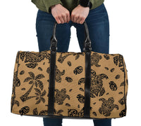 Polynesian Turtle Palm And Sea Pebbles Gold Hawaii Travel Bag - Polynesian Pride